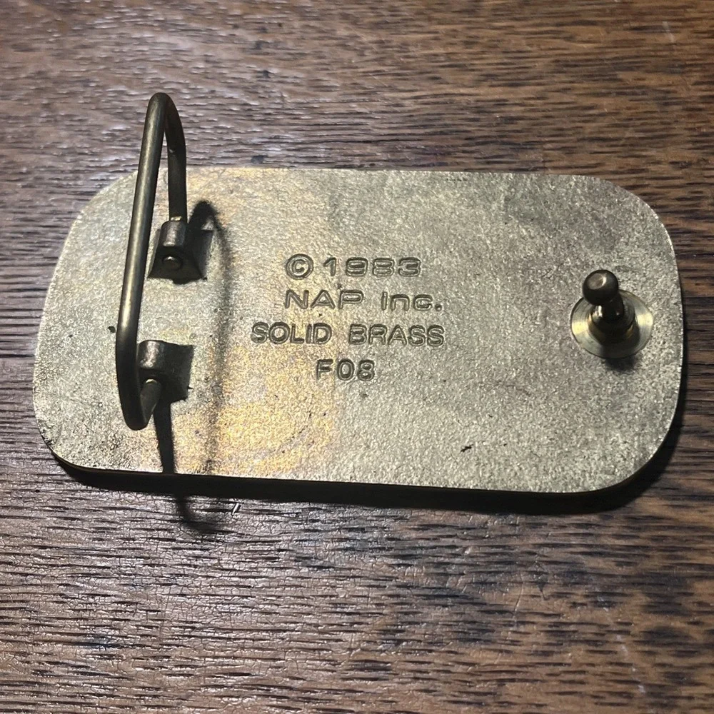 Vintage U.S. ARMY AVIATION Flying Wings 1983 NAP Inc Solid Brass Belt Buckle F08